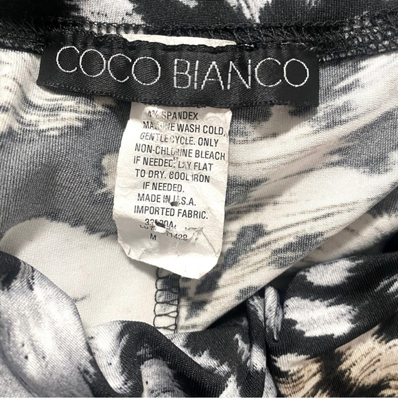 COCO BIANCO Animal Print Palazzo Pants Medium Super Wide Leg Pull On Pants EUC - Picture 7 of 8